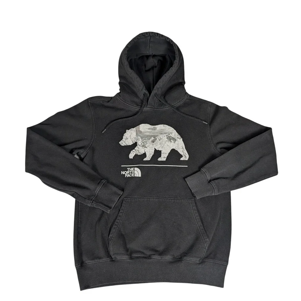 The North Face Mens Black Bear Mountain Graphic Hoodie Pullover Sweatshirt